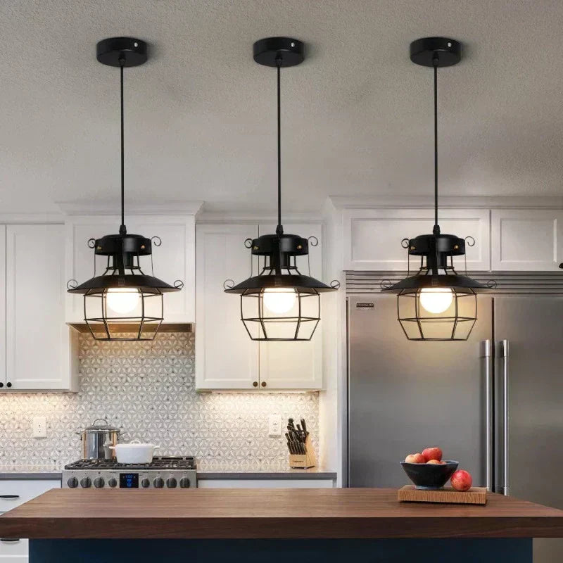 Veridian Cage Industrial Pendant Ceiling Light With Vintage Charm
