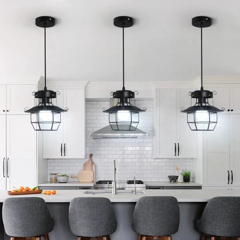 Veridian Cage Industrial Pendant Ceiling Light With Vintage Charm