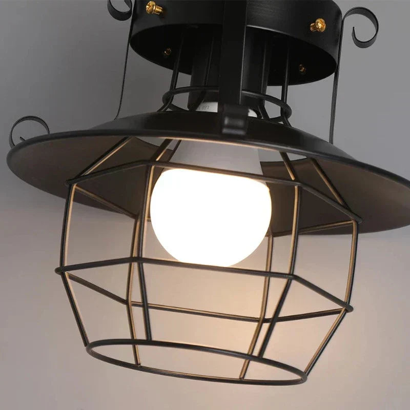 Veridian Cage Industrial Pendant Ceiling Light With Vintage Charm