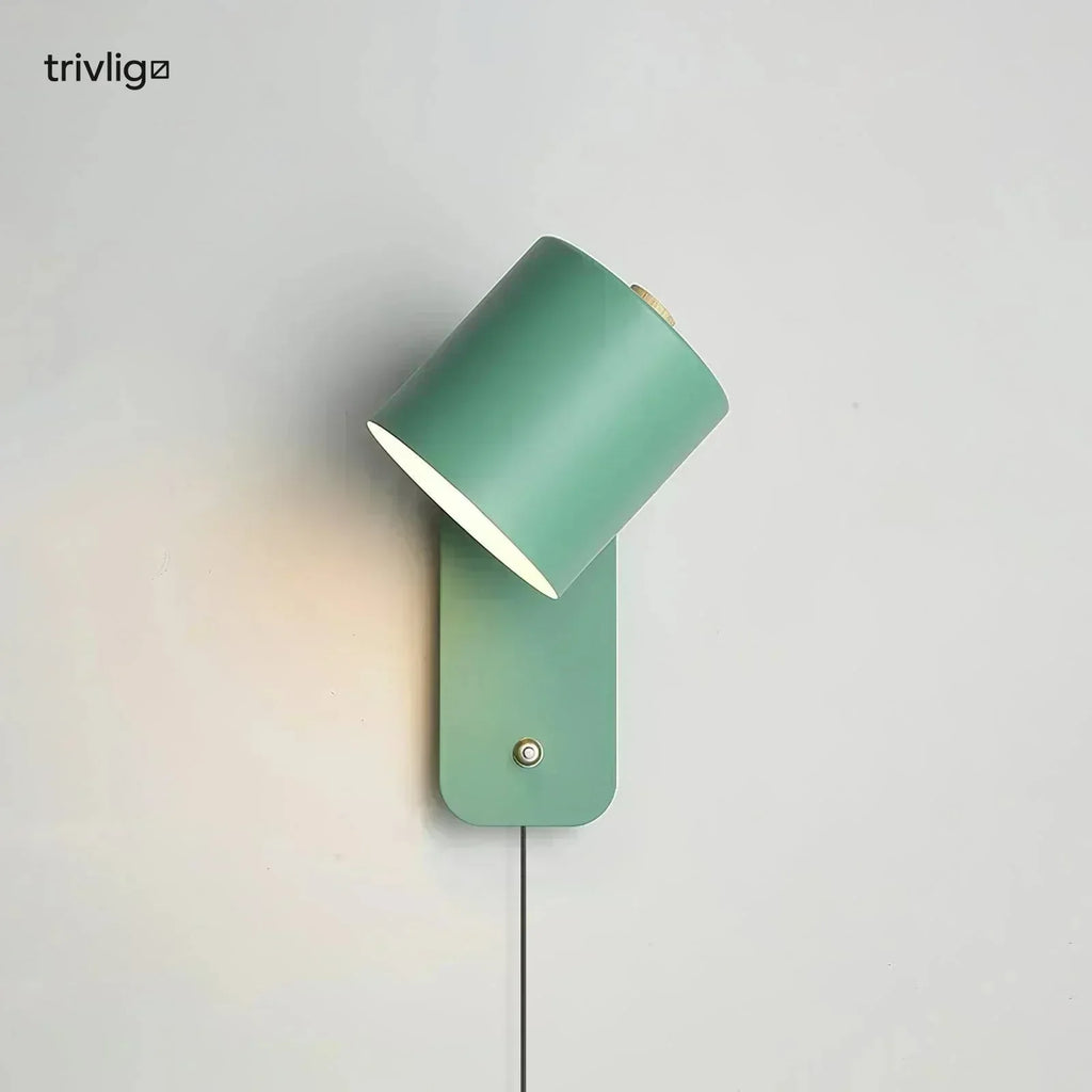 AstraLume Cylindrical Lampka nocna naścienna do wtyczki, bez konieczności okablowania