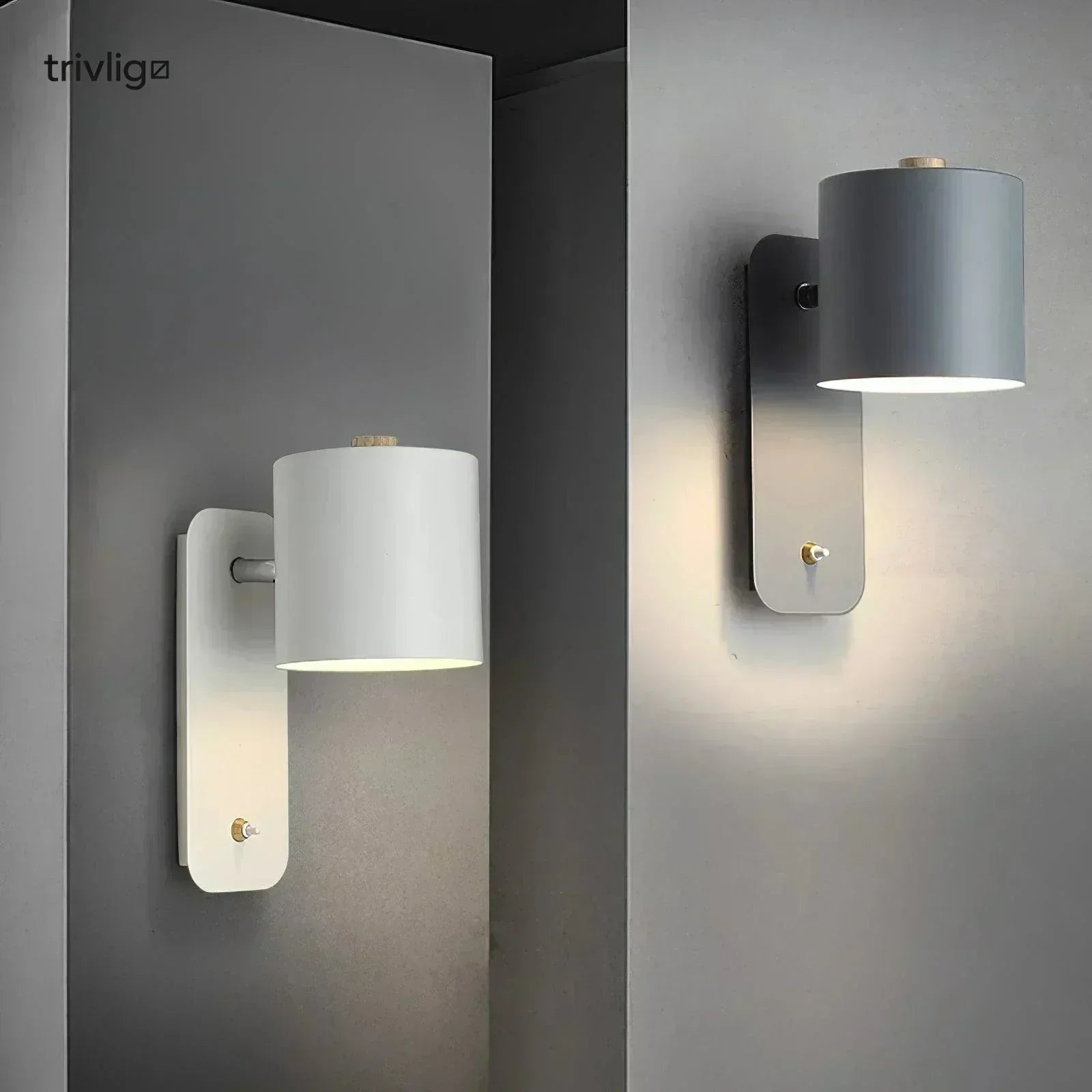 AstraLume Cylindrical Lampka nocna naścienna do wtyczki, bez konieczności okablowania