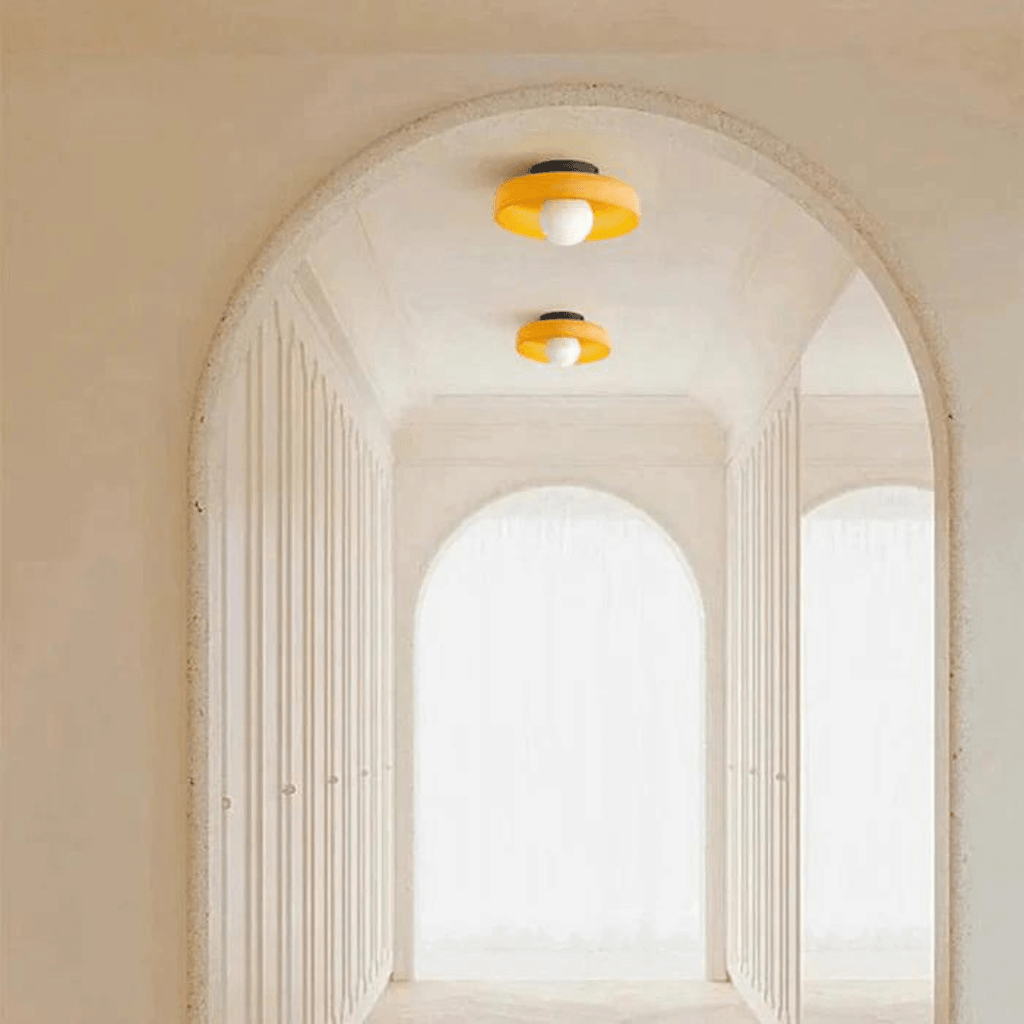 Round LED ceiling light modern glass lamp 7