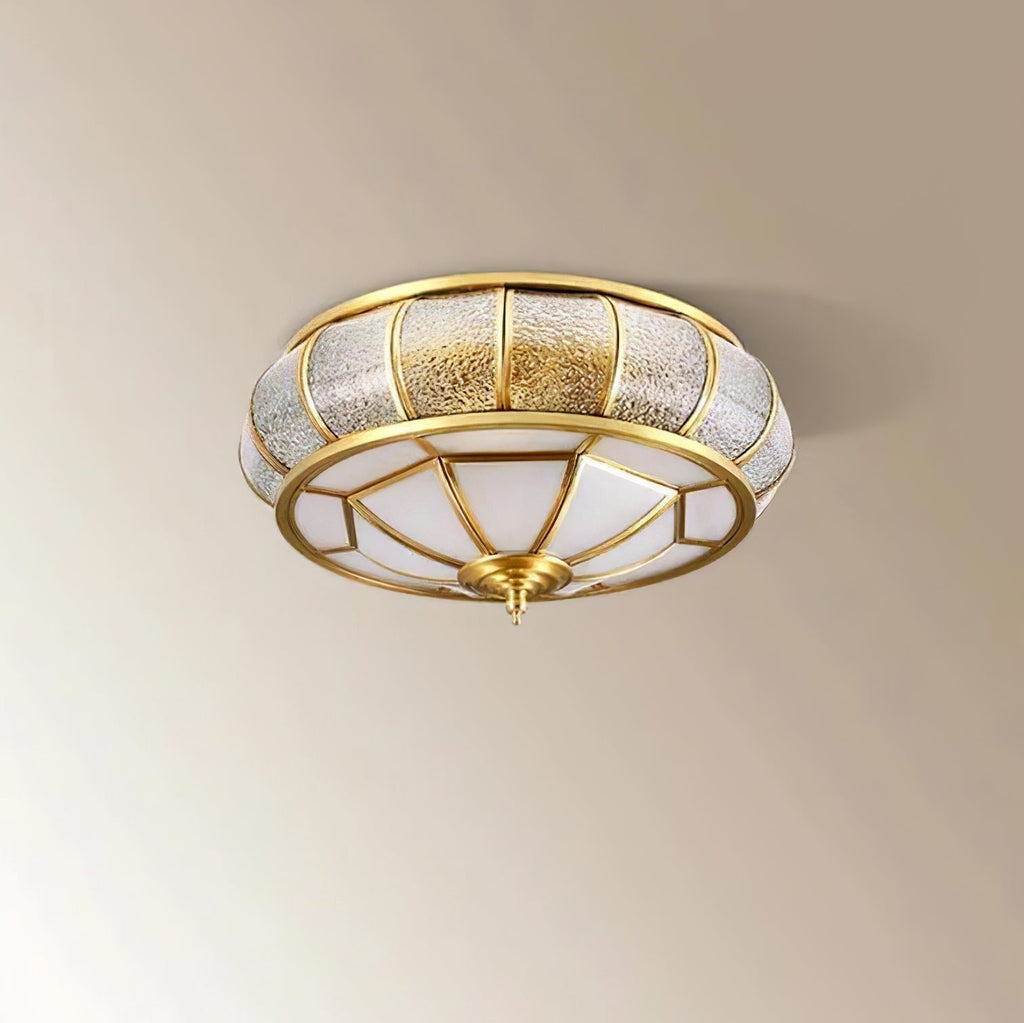 Verelle Round Ceiling Light With Textured Glass Finish