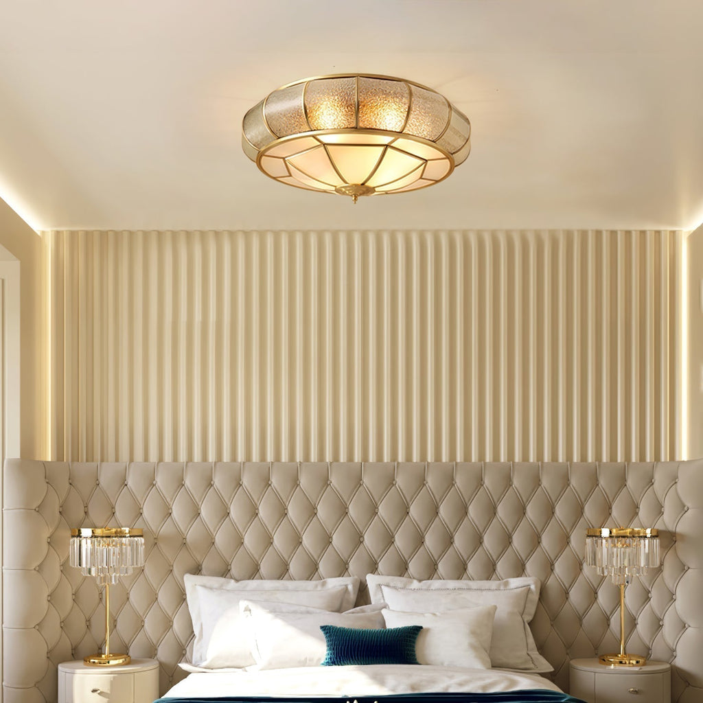 Verelle Round Ceiling Light With Textured Glass Finish