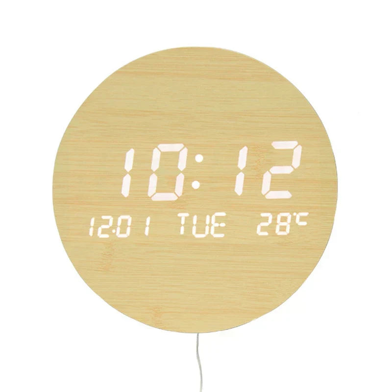 Orologio da Scrivania in Legno SylvaClock con Display LED e Sveglia