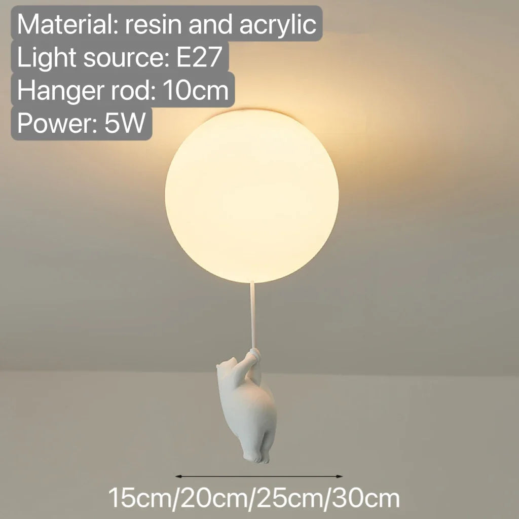 WhimsyGlow Balloon Bear Chandelier for Kids Room by NyraLight