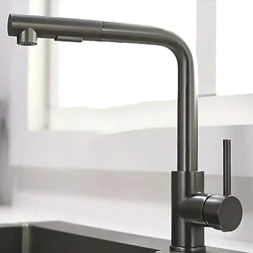 AeroFlow Pro Black Pull Out Stainless Steel Kitchen Faucet With Dual Mode Sprayer