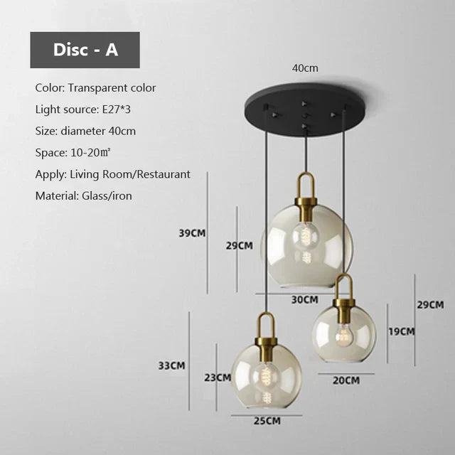 Industrial Glass Cord Pendant Light With Color Options And 3-Year Warranty