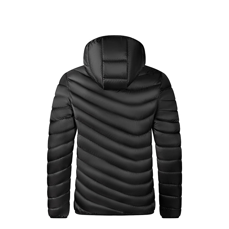 Nordfell Men's Cotton Padded Hooded Windbreaker Jacket for Autumn and Winter