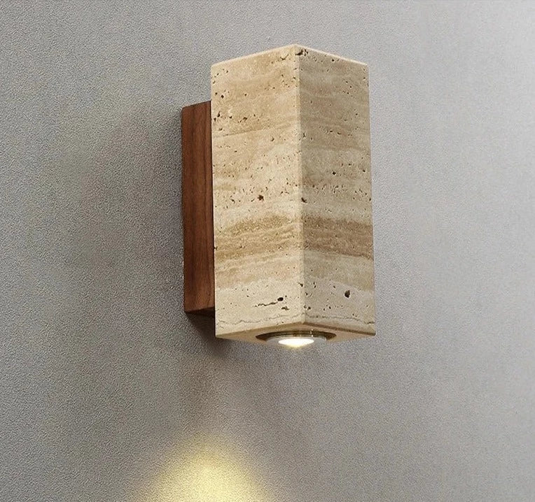 EmberStone Travertine LED Wall Light for Living Rooms