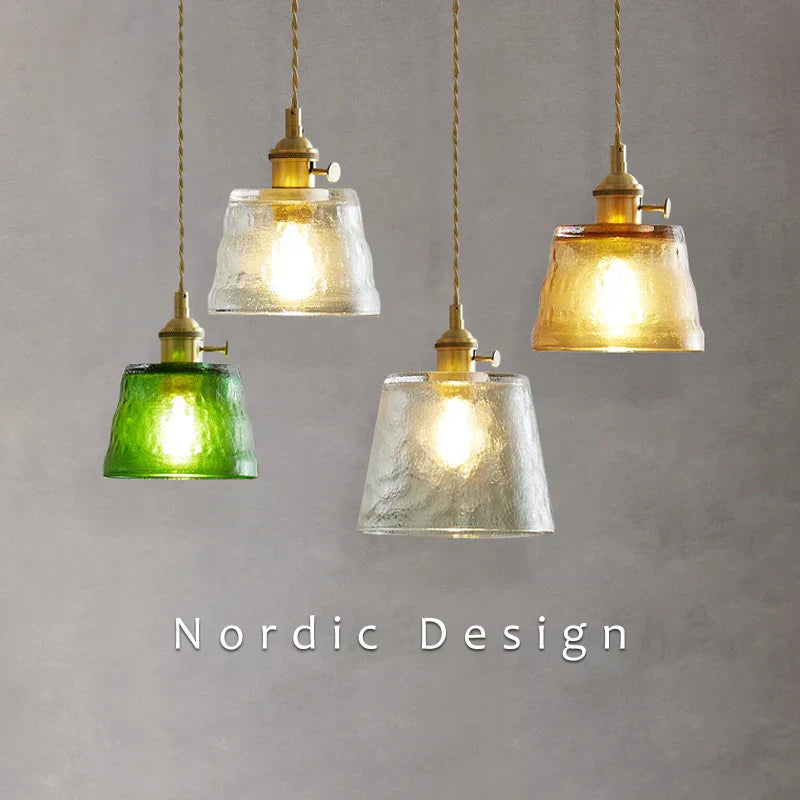 Lumera Copper Glass Pendant Light With LED Illumination