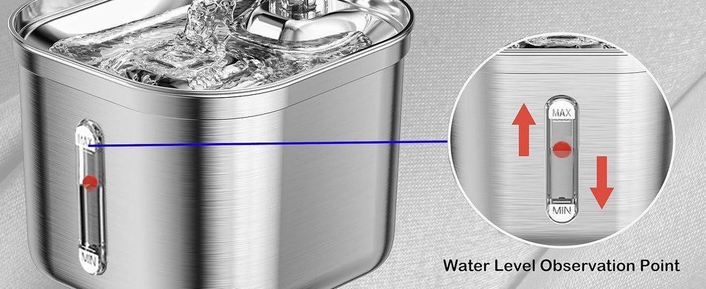 Cat Water Fountain Made Of Stainless Steel With Continuous Fresh Water Flow