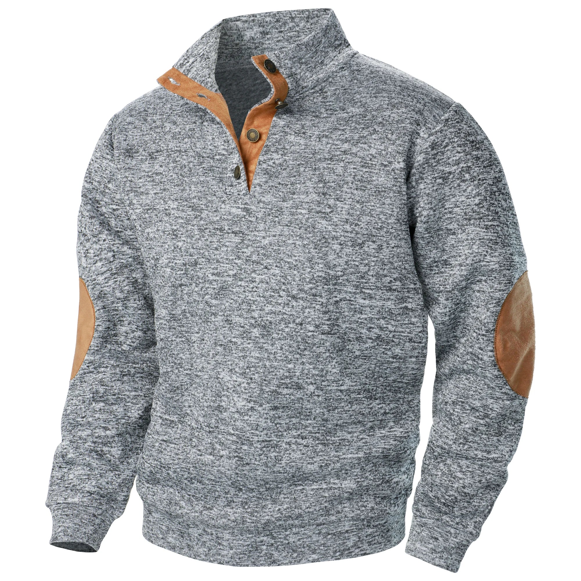 Astra Stand Collar Knitted Sweater With Button Details And Long Sleeves