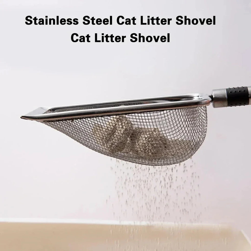 PawEase Stainless Steel Cat Litter Scoop With Ergonomic Handle And Rust Resistance