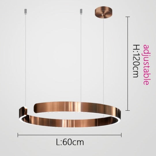 لوستر دایره‌ای LED الارا فلزی برای خانه لوکس مدرن