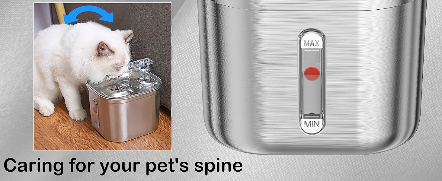 Cat Water Fountain Made Of Stainless Steel With Continuous Fresh Water Flow