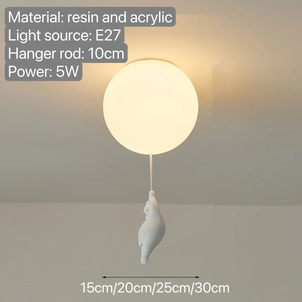 WhimsyGlow Balloon Bear Chandelier for Kids Room by NyraLight