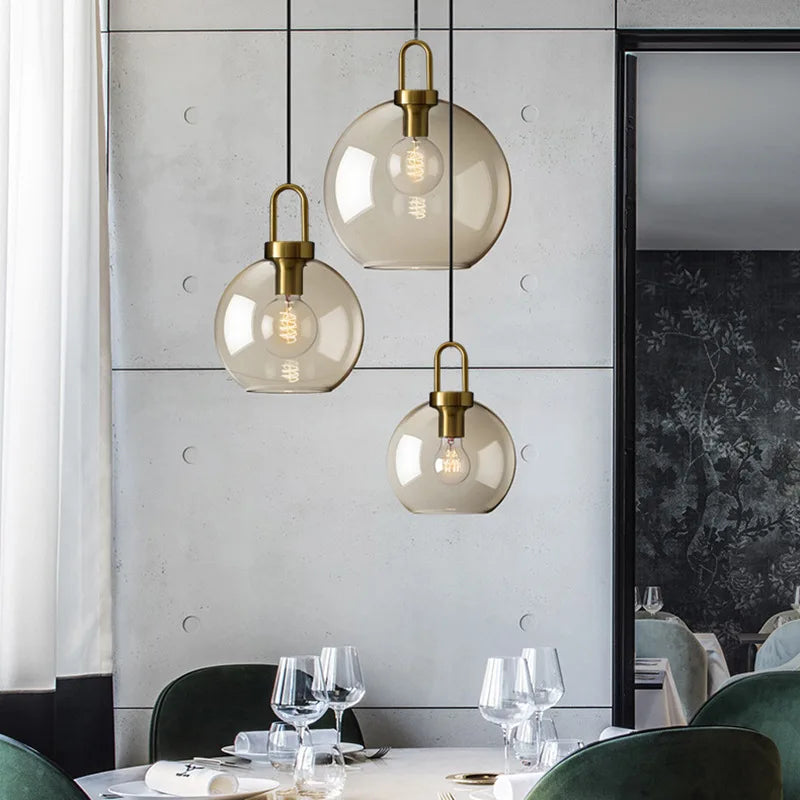 Industrial Glass Cord Pendant Light With Color Options And 3-Year Warranty