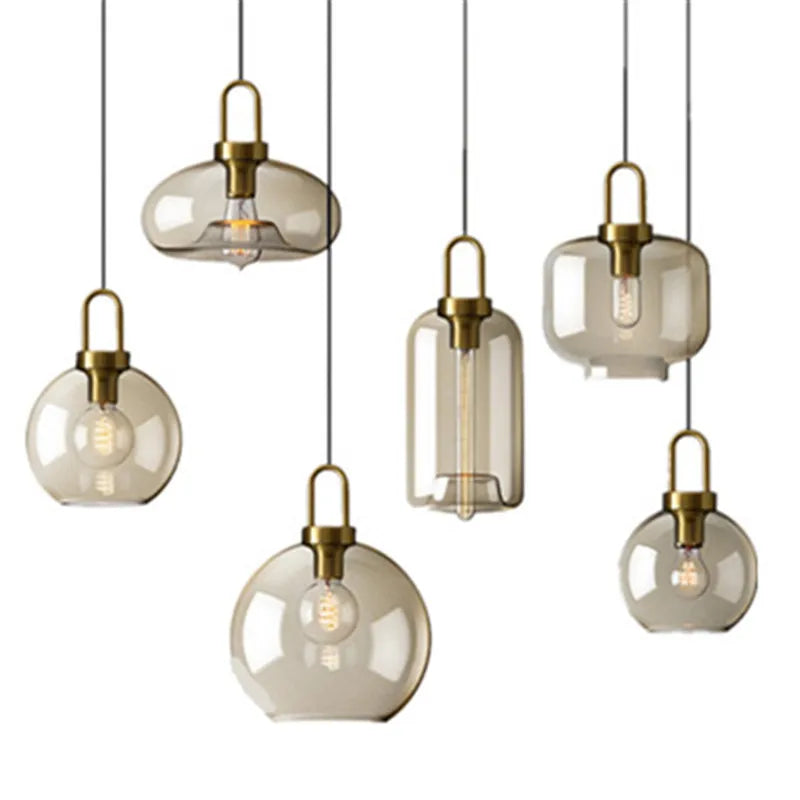 Industrial Glass Cord Pendant Light With Color Options And 3-Year Warranty