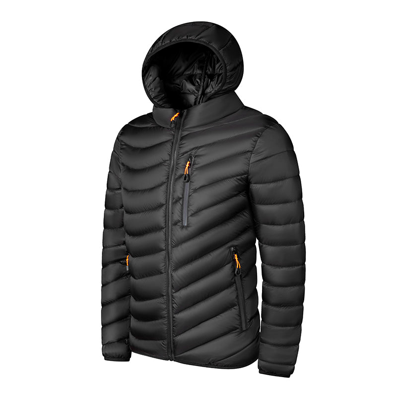 Nordfell Men's Cotton Padded Hooded Windbreaker Jacket for Autumn and Winter