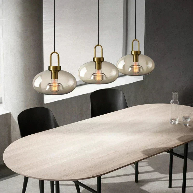 Industrial Glass Cord Pendant Light With Color Options And 3-Year Warranty