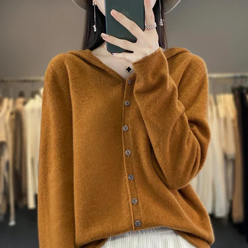 Aurelin 100 procent ekstrafin merinould cardigan til vinter