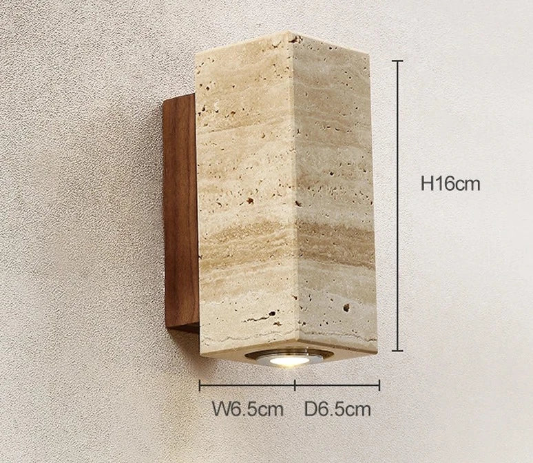 EmberStone Travertine LED Wall Light for Living Rooms