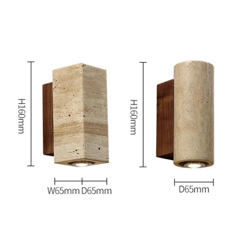 EmberStone Travertine LED Wall Light for Living Rooms