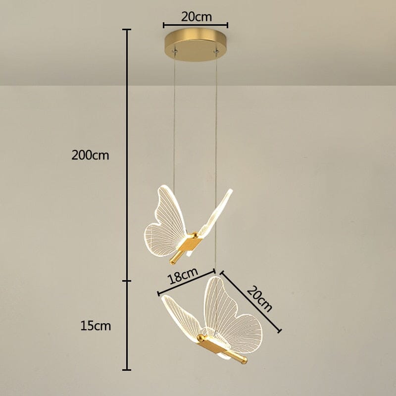 LED motýlí nástěnné světlo s jednoduchou instalací a přiloženým montážním materiálem
