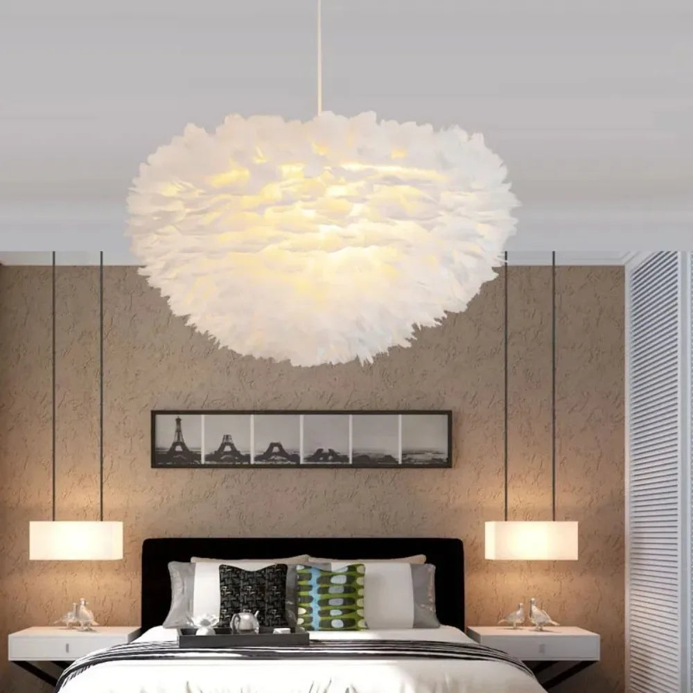 Norelle Nordic Feather LED Pendant Light With Warm Glow