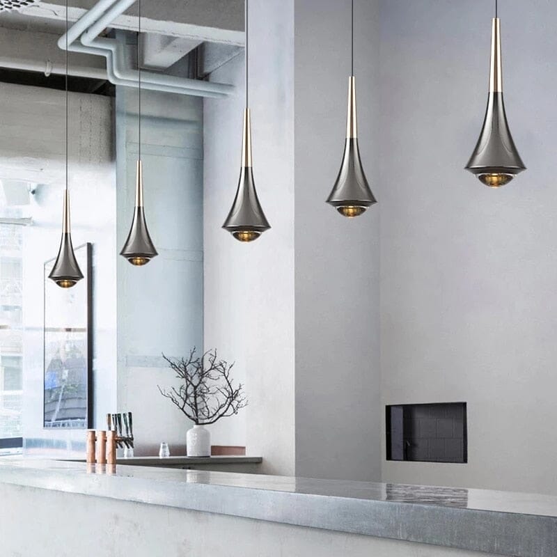 Vesari Water Drop LED Pendant Lights With Clear Glass Shade