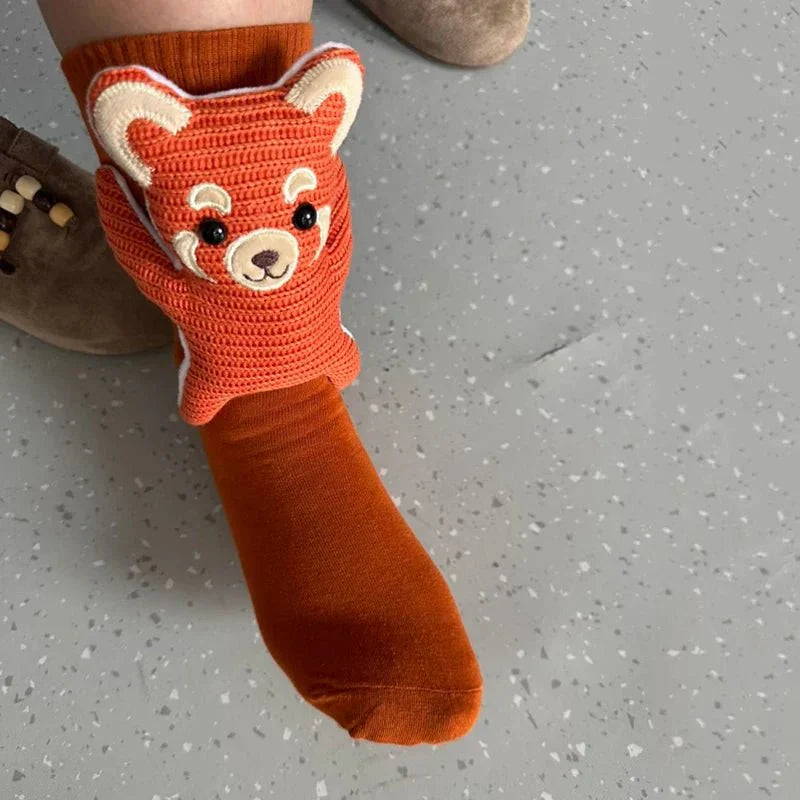 SnugNest Cozy House Socks With Cute 3D Animal Accent And Non-Slip Sole