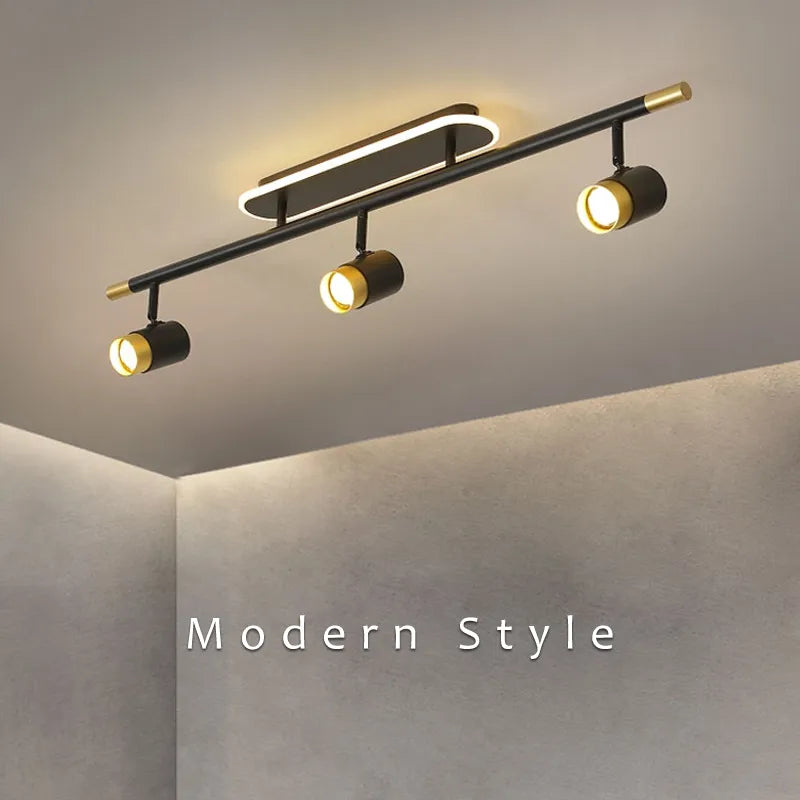 Quattro-Spot Track Ceiling Light in Matte Black Gold