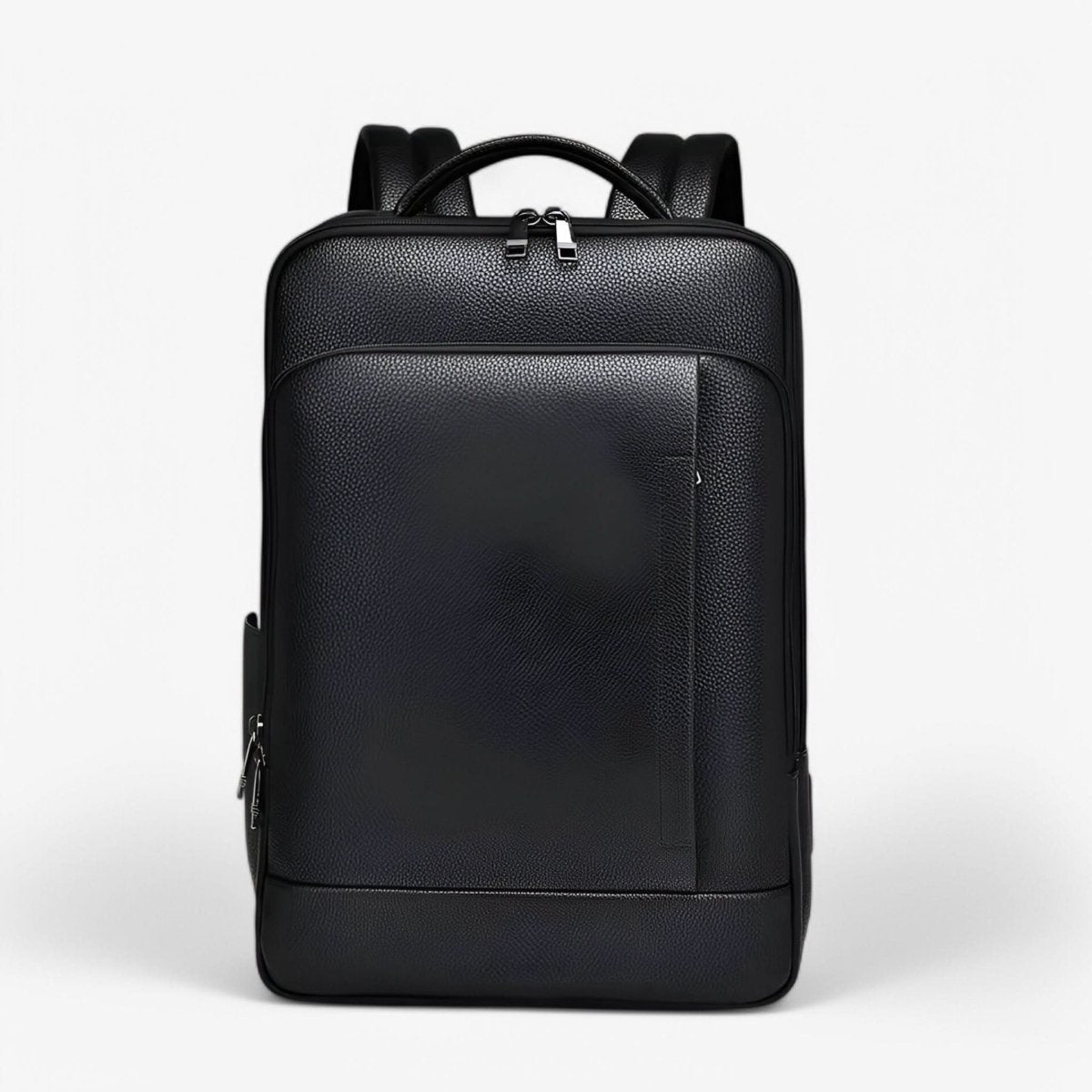Elegantní kožený batoh s USB portem pro 15,6palcový notebook, černý