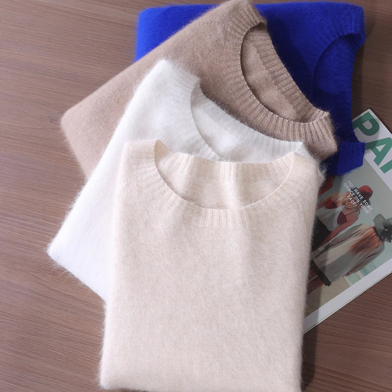 Aurelia 100% Cashmere Sweater Ultra Soft O-Neck Knit For Women
