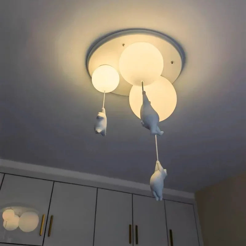 WhimsyGlow Balloon Bear Chandelier for Kids Room by NyraLight