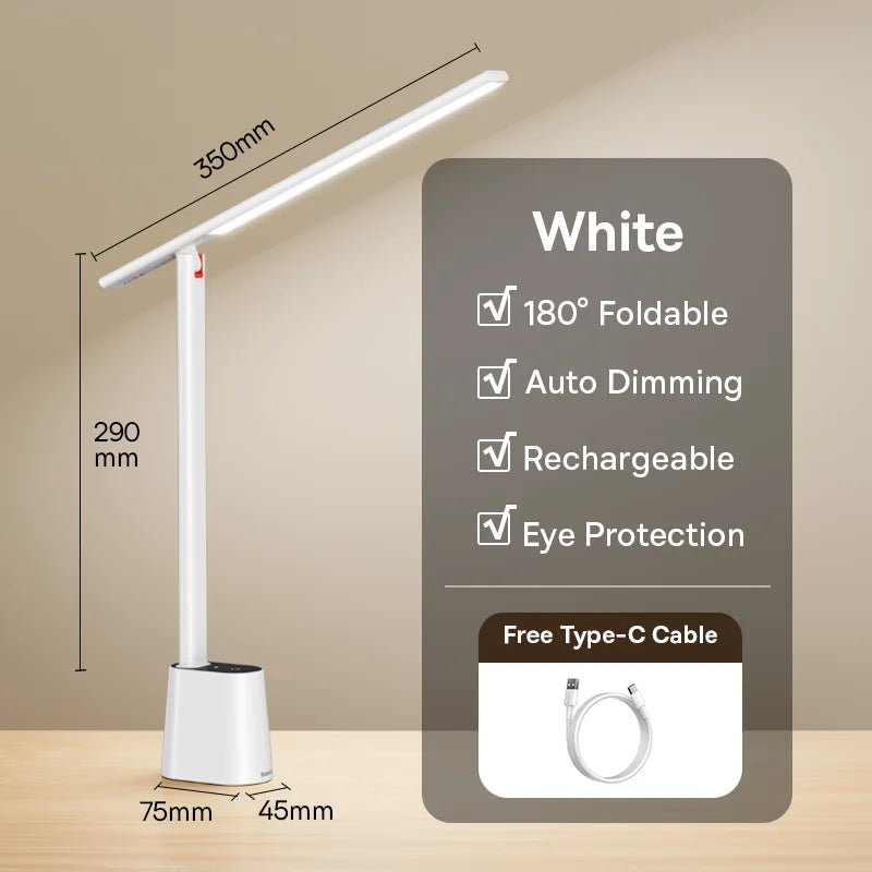 LumaFold Slim Klappbare LED-Schreibtischlampe mit intelligenter Augenschutzbeleuchtung
