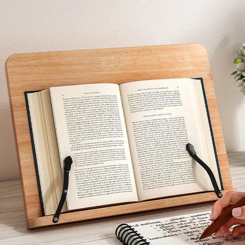 Adjustable Pine Book Stand for Hands Free Reading Daily