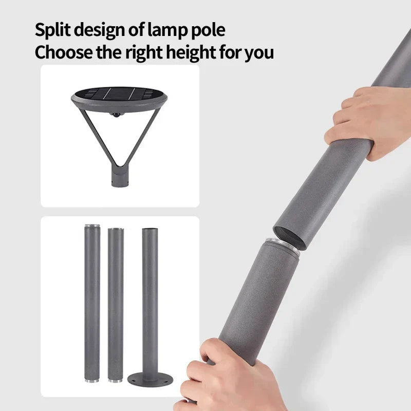 Solar Powered Courtyard Light With Motion Sensor And Waterproof Design