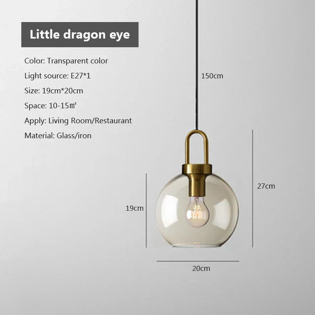 Industrial Glass Cord Pendant Light With Color Options And 3-Year Warranty