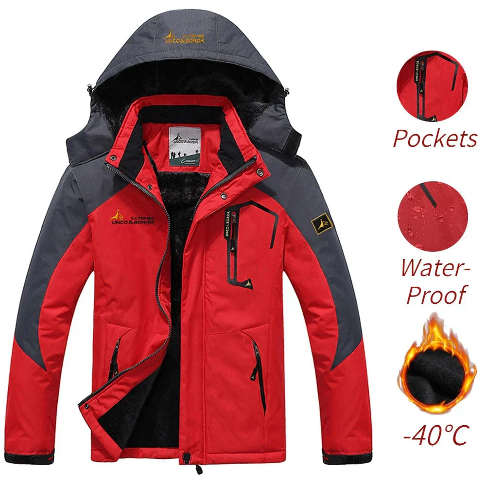 FrostGuard pánská zimní parka s kapucí, zateplená, voděodolná a větruodolná bunda