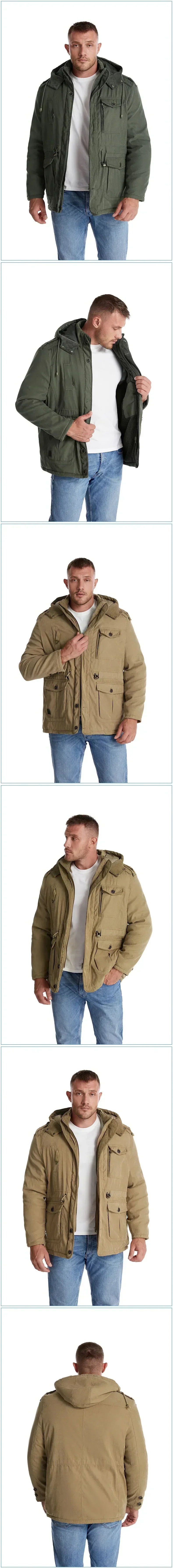 Větruodolná parka s kapucí pro muže s celodenním teplem