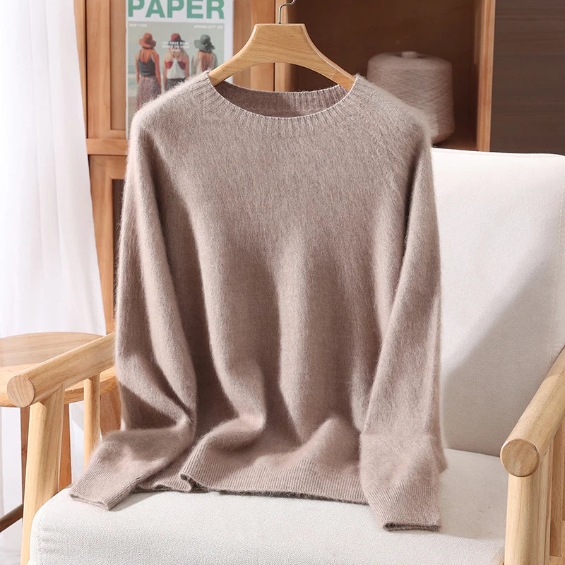 Aurelia 100% Cashmere Sweater Ultra Soft O-Neck Knit For Women