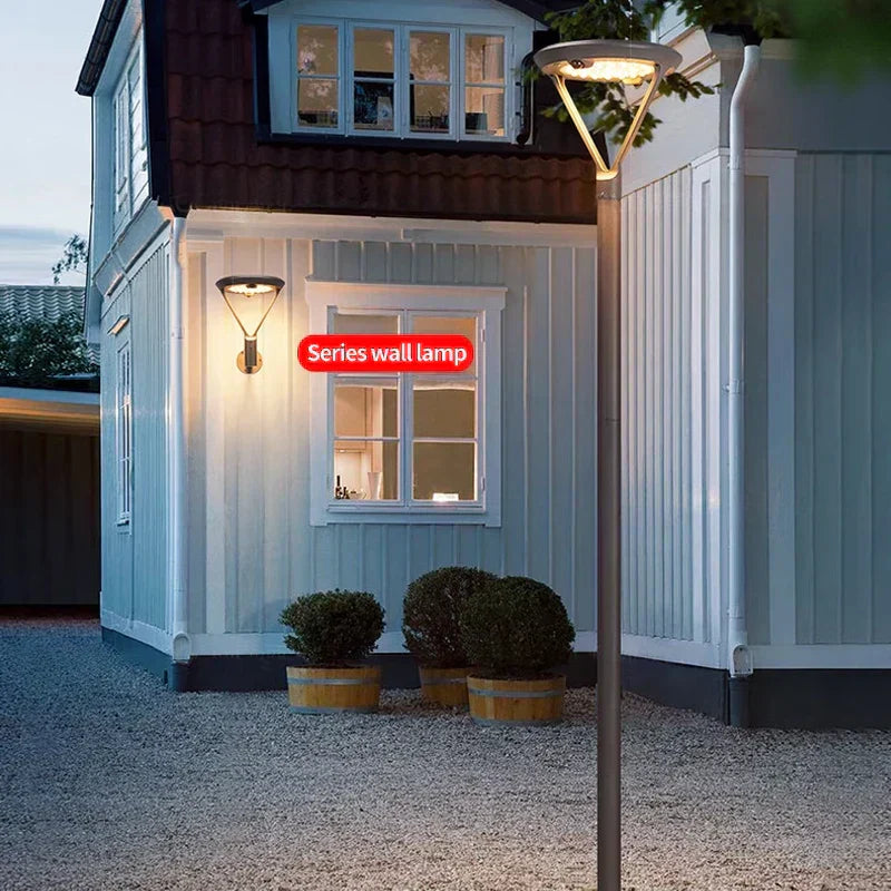 Solar Powered Courtyard Light With Motion Sensor And Waterproof Design