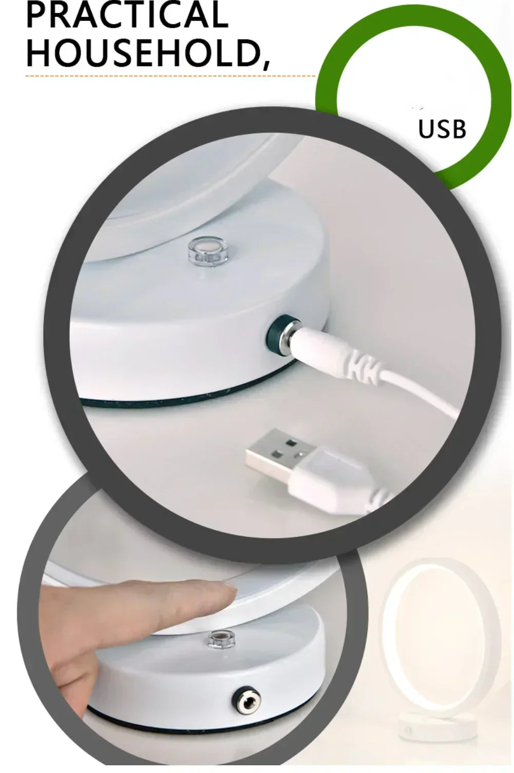 Modern LED Circular Table Lamp Energy Efficient Desk Light