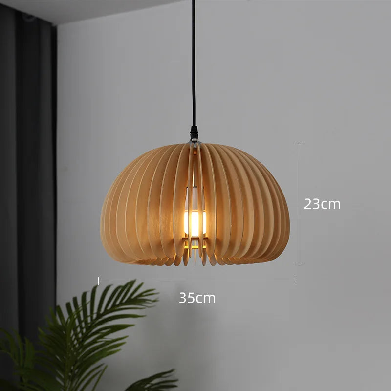 Lampada a Sospensione Zucca Rustica LumenOak con Altezza Regolabile Ideale per Sale da Pranzo