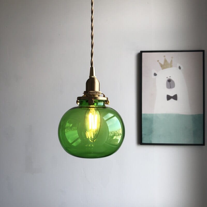 Lustră Pandantiv cu Bile de Sticlă Colorată Lyra Vintage, Handmade