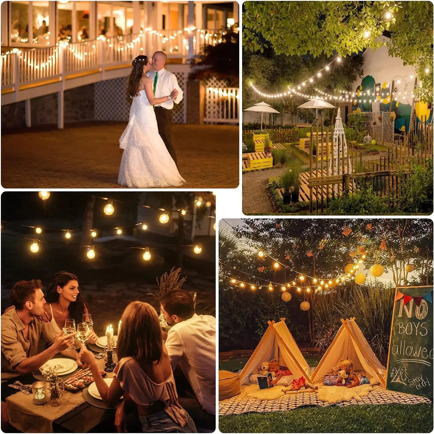 NovaGlow G40 Shatterproof LED Globe String Lights For Outdoor Parties