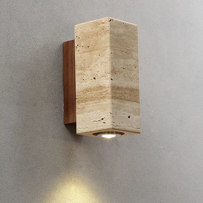 EmberStone Travertine LED Wall Light for Living Rooms