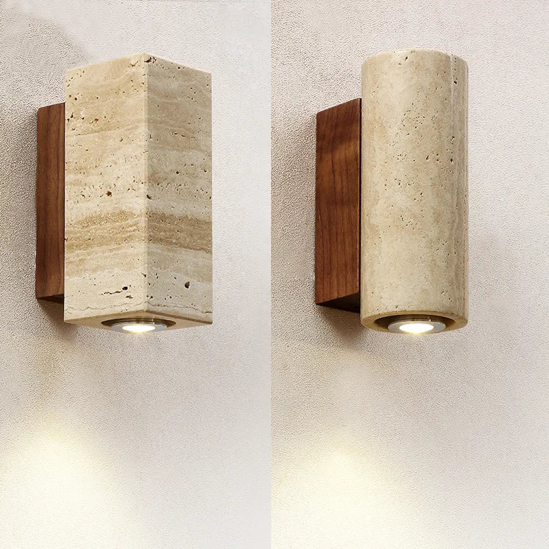 EmberStone Travertine LED Wall Light for Living Rooms